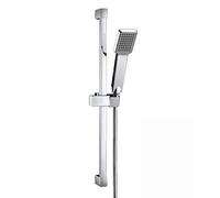 ENKI, ES016, Chrome, Square Shower Riser Rail Kit with Hand Shower Holder with Handset, Hose, Stainless Steel, Modern, Easy to Install, 1-Year Guarantee