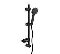 ENKI, ES019, Shower Slider Riser Rail Kit, Includes Adjustable Slider, 3 Setting Shower Head, Hose, Soap Dish, Durable Black Finish