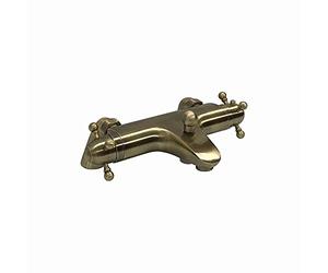 ENKI, Gallant, BBT0225, Antique Brass, Thermostatic Deck Mounted Bath Shower Mixer Tap Valve, Solid Brass, Anti-Scald Device, Temperature Control, Traditional, 1-Year Guarantee