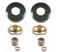 Enki Gold Modern Bathroom Brass Round Bracket Easy Fix Universal Exposed Thermostatic Bar Shower Valve Cavity Wall Fitting Kit P19