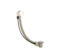 Enki Gold Modern Bathroom Solid Brass Removable Cover Round Slimline Sprung Pop Up Plug Easy Clean Bath Waste Trap Kit W/ Overflow