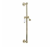 Enki Gold Modern Traditional Bathroom Solid Brass Adjustable Bracket Universal Fit Swivel Ball Connector Shower Slider Rail Kit