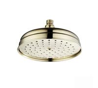 Enki Gold Modern Traditional Bathroom Solid Brass Anti-Limescale Jets Round Rainfall Power Shower Head Mixer Unit (Diam) 200mm R13