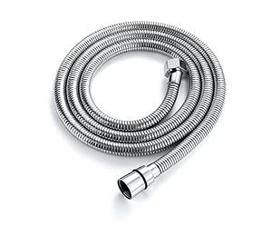 ENKI, H01, Shower Hose, Chrome, Flexi Bathroom Shower Head Hose Pipe Replacement, Standard 8mm Bore Diameter, 150cm Length, Modern or Traditional Bathroom Design