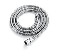 ENKI, H06, Shower Hose, Chrome, Flexi Bathroom Shower Head Hose Pipe Replacement, Standard 8mm Bore Diameter, 175cm Length, Extra Long, Modern or Traditional Bathroom Design