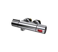 Enki Haven Chrome Modern Holiday Home Caravan Boat Bathroom Brass Anti-Scald Horizontal Exposed Thermostatic Shower Mixer Valve