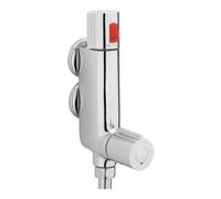 Enki Haven Chrome Modern Holiday Home Caravan Boat Bathroom Brass Anti-Scald Vertical Exposed Thermostatic Shower Mixer Valve T26