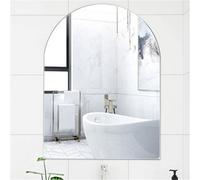 Enki Horizon Contemporary Bathroom Cloakroom Glass Polished Arched Frameless Wall Mounted Vertical Decorative Mirror (W) 400mm