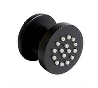 Enki Matt Black Classic Timeless Bathroom Brass Anti-Limescale Rubber Nozzle Single-Spray Pattern Round Body Massager Shower Jet