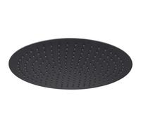 Enki Matt Black Modern Bathroom Stainless Steel Single-Spray Round Ultra Slim Rainfall Fixed Power Shower Head Mixer (Diam) 400mm