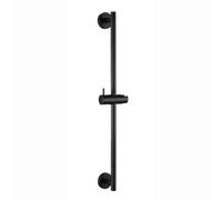 Enki Matt Black Modern Contemporary Bathroom Adjustable Push-Button Slide Wall Bracket 360 Degree Hand Shower Holder Riser Rail