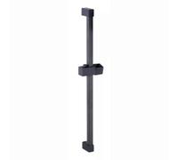Enki Matt Black Modern Contemporary Bathroom Stainless Steel Abs Plastic Square Design Adjustable Shower Slider Riser Rail Bar S29