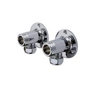 ENKI P10 Backplate Wall Elbows Exposed Pipes Thermostatic Bar Mixer Shower Valve, Shower Fixing Kit, Surface Mounted Pipework Fittings