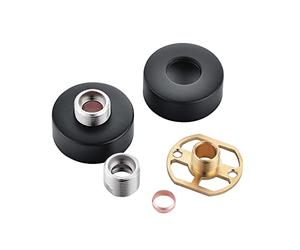 ENKI, P14, Black, Round Easy Fix Kit Bracket for Thermostatic Mixer Bar, Modern Bathroom Accessories, Solid Brass Body Finish