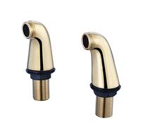 ENKI, P20, Gold, Pair of Standard Bath Tap Legs for Deck Mounting, Modern Bathroom Accessories, Solid Brass Body Finish