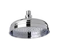 Enki, R01, 200mm Traditional Fixed Large Shower Head Chrome, Solid Brass, Replacement Shower Head, Round Rose, Rainfall Shower