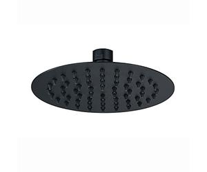 ENKI, R15, Round Ultra Slim Shower Head Stainless Steel 200Mm - Matte Black