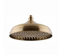 ENKI R39 300mm Round Traditional Shower Head, Antique Brass, Rainfall | Solid Brass, Anti-Limescale Nozzles, Swivel Spout, Easy Install, Fittings Included, 1-Year Guarantee, Replacement Arm, Modern
