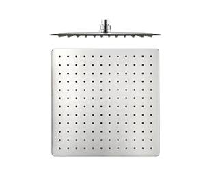 ENKI, R46, Square Ultra Slim Shower Head Stainless Steel Very Large 400mm, Chrome Fixed Shower Heads, Ball Joint, High Pressure Shower Head