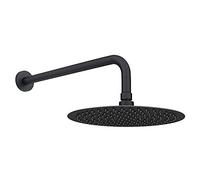 ENKI RA068 Matt Black Round Shower Arm, Rainfall