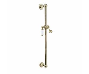 ENKI S23 Shower Slide Rail Riser Gold Head Holder Bar Traditional Solid Brass
