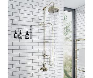 ENKI SH0145 Downton Thermostatic Traditional 2 Outlet Shower System, White