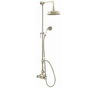 ENKI SH0197 Downton Thermostatic Traditional 2 Outlet Shower System, Gold