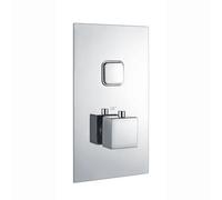 Enki Spello Chrome Modern Bathroom Brass Concealed Thermostatic Wall Mounted Square Single Outlet Triple Valve Shower Mixer Unit