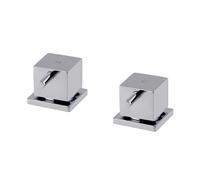 ENKI SV05 Square 3/4" Deck Bath Side Valves Hot Cold, Chrome, Pair