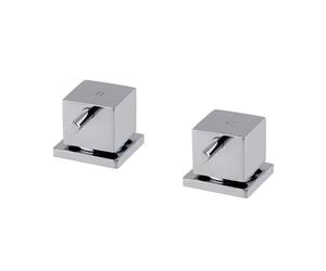 ENKI SV05 Square 3/4" Deck Bath Side Valves Hot Cold, Chrome, Pair