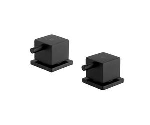 ENKI SV06 Square 3/4" Deck Bath Side Valves Hot Cold, Matt Black, Pair