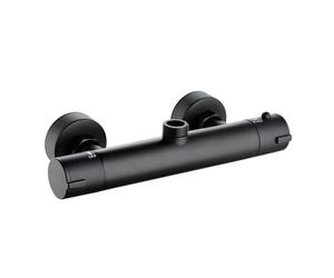 ENKI T120 Dune Thermostatic Top Outlet Modern Slider Rail Kit, Matt Black
