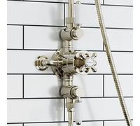 ENKI T68 Downton Thermostatic Exposed Shower Valve, White, Mixer