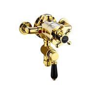 ENKI T91 Downton Thermostatic Traditional Exposed Shower Valve, Black