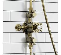 ENKI T92 Downton Thermostatic Exposed Shower Valve, Antique Brass, Mixer