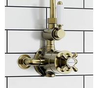 ENKI T93 Downton Thermostatic Exposed Shower Valve, Antique Brass, Mixer