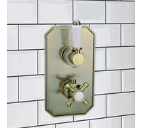 ENKI TSV015 Regent Thermostatic Concealed Diverter Valve, Antique Brass