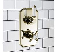 ENKI TSV035 Regent Thermostatic Traditional Concealed Shower Valve, White