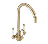 Enki Valencia Antique Brass Ceramic Lever Mixer Tap For Kitchen Sink
