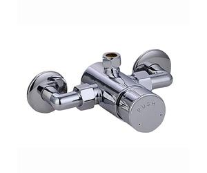 ENKI, Vision, BT4025, Chrome, Self-Closing Delay Action Shower Mixer Tap, Time Adjustable, Solid Brass Non-Concussive Shower Valve Tap, Temperature Adjustable Bathroom Shower Valve, 1 Year Guarantee