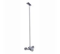 Enki Vision Chrome Bathroom Brass Non-Concussive Exposed Time Adjustable Shower Set W/ Mixer Valve Riser Rail & Anti-Vandal Head
