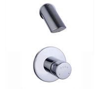Enki Vision Chrome Modern Bathroom Brass Non-Concussive Concealed Time Adjustable Shower Set W/ Mixer Valve & Anti-Vandal Head