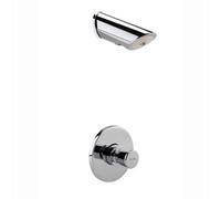 Enki Vision Chrome Modern Bathroom Brass Non-Concussive Concealed Time Adjustable Shower Set W/ Valve Tap & Anti-Vandal Head