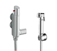 ENKI, Vito, SH0595, Chrome, Thermostatic Shower Mixer Valve with Bidet Hand Sprayer Kit, Solid Brass, Anti-Scald Device, Temperature Control, Modern Design, Easy to Install, 1-Year Guarantee