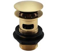 ENKI, W16, Brushed Brass, Slotted, Standard 1.1/4" Connection Pop Up Basin Waste Sink Plug, Push Button Click Clack Plug, Allows Water to Drain Away, Durable Finish, Modern Bathroom Accessories