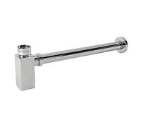 ENKI W22 Bottle Trap Square Modern Basin Waste, Chrome, Pop Up