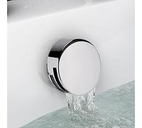 ENKI, W43, Slimline Round Cascade Waterfall Freeflow Bath Filler Waste and Overflow, Bath Filler Tap, with Click Clack Bath Waste, Chrome