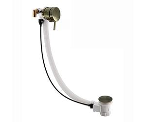 ENKI, W47, Freeflow Bath Filler Waste and Overflow, Bath Filler Tap, with Pop Up Bath Waste, Antique Brass