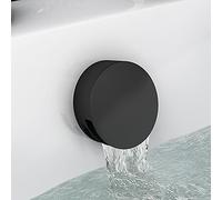 ENKI, W62, Round Cascade Waterfall Freeflow Bath Filler Waste and Overflow, Bath Filler Tap, with Click Clack Bath Waste, Slimline Design, Matte Black