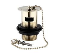 ENKI, W86, Traditional Slotted Basin Waste with Plug and Ball Chain, Gold